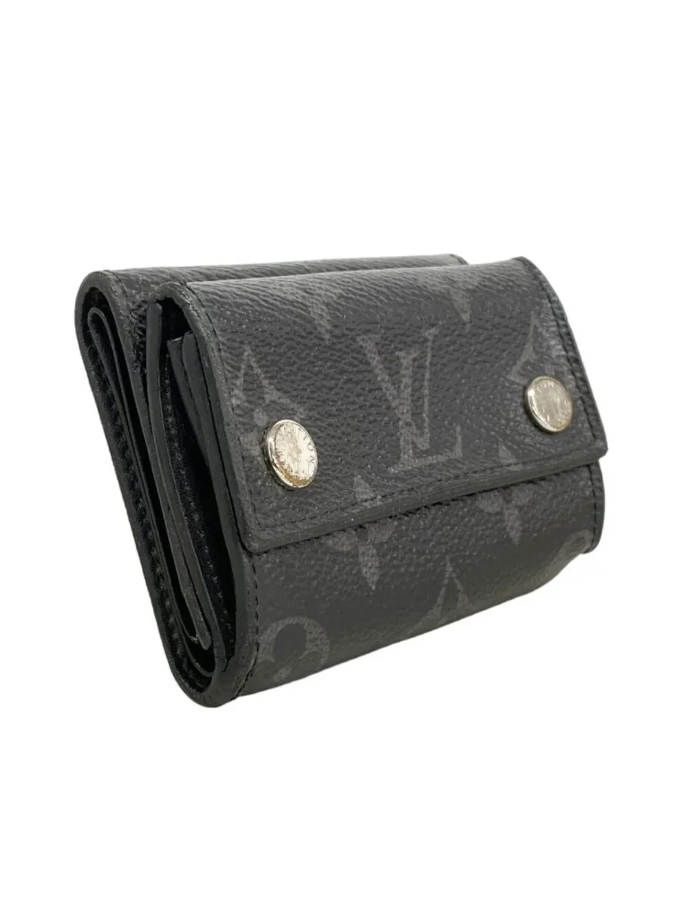 Louis Vuitton Trifold Wallet Monogram Eclipse Discovery Compact Black